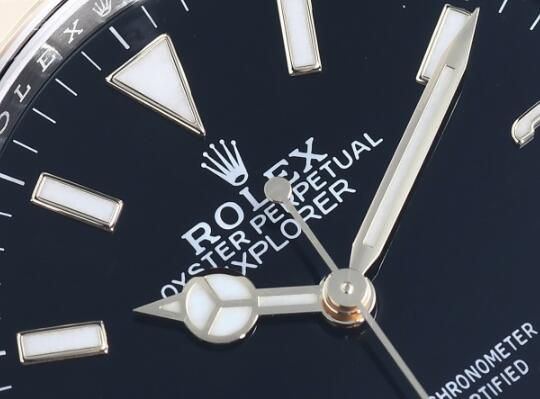 Réplica de relógios Rolex Explorer Oystersteel e ouro amarelo M124273